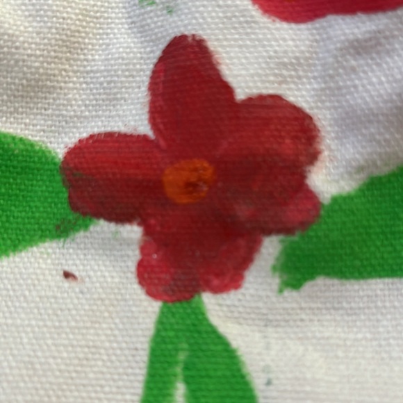 Hand painted strawberry tote bag - Picture 3 of 6